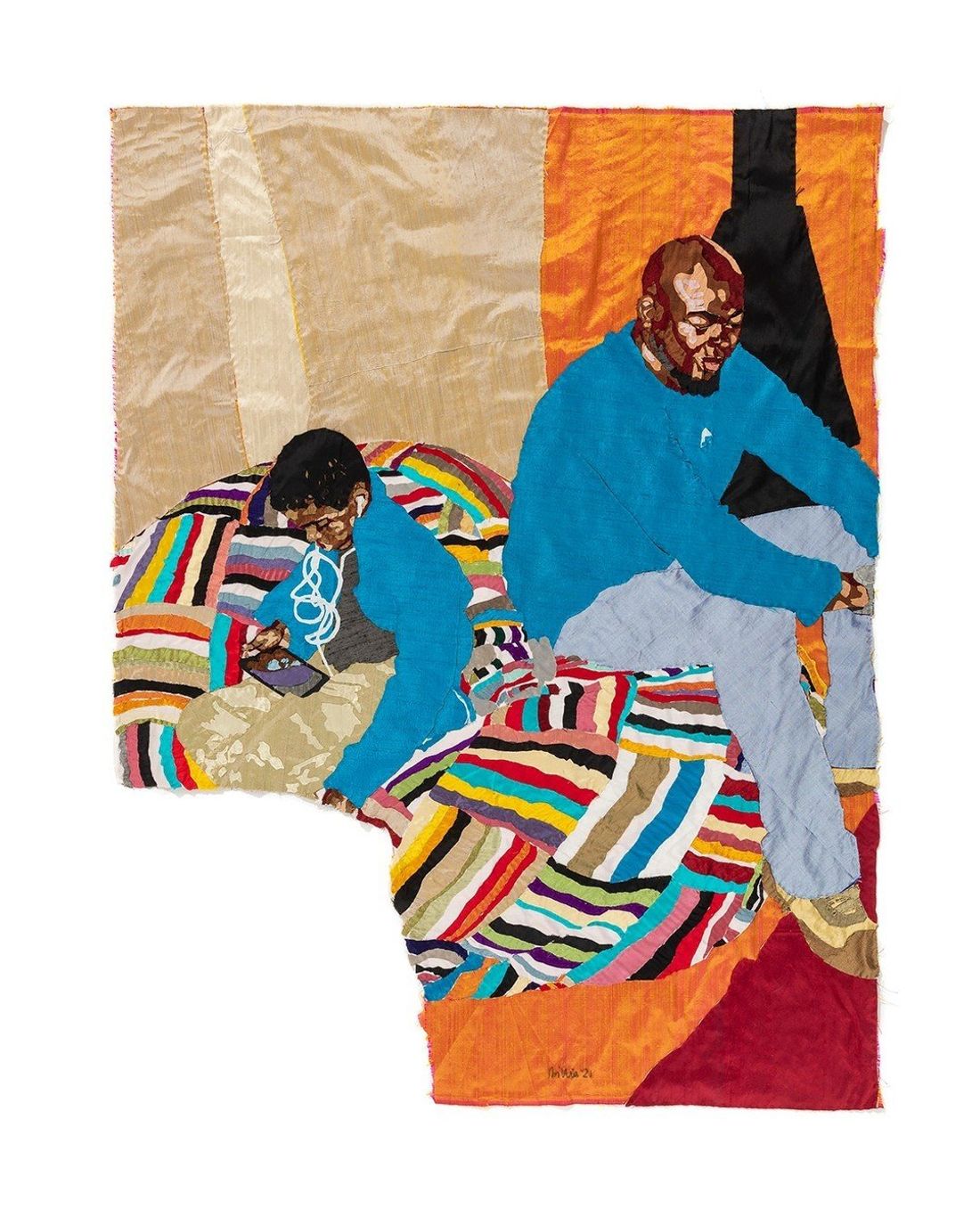 Domestic Symphonies - Silk tapestry by Billie Zangewa